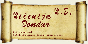 Milenija Dondur vizit kartica